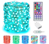 Upgraded Color Changing Fairy String Lights - 33 ft 100 LED 24 Colors USB Silver Wire Lights with Remote and Timer for DIY Bedroom Party Indoor Christmas Decoration, Adapter Included
