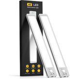 10inch Under Cabinet Lighting, 2 Pack Rechargeable Motion Sensor Light Indoor, 5 Levels Dimmable Magnetic Closet Lights, Wireless Under Counter Lights for Kitchen, Stairs